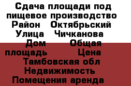 Сдача площади под пищевое производство › Район ­ Октябрьский › Улица ­ Чичканова › Дом ­ 6 › Общая площадь ­ 554 › Цена ­ 1 - Тамбовская обл. Недвижимость » Помещения аренда   